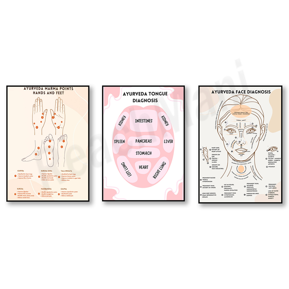 Ayurvedic & Herbal Wellness Kits - Wykres energii ayurvedycznej, ayurvedyczny plakat diagnostyczny