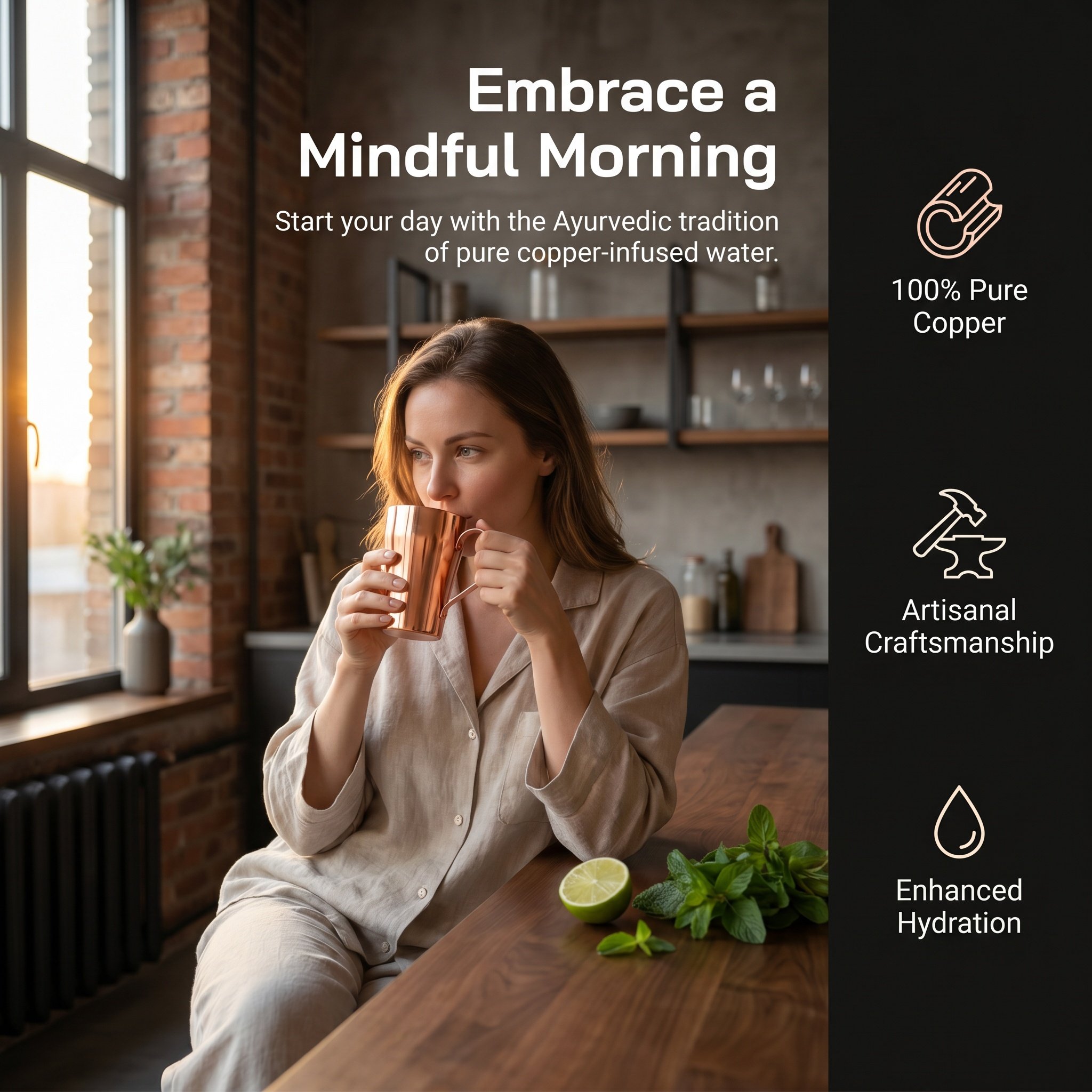 Czysty miedziany kubek do pici – Ayurvedic & Herbal Wellness Kits recenzja i cena