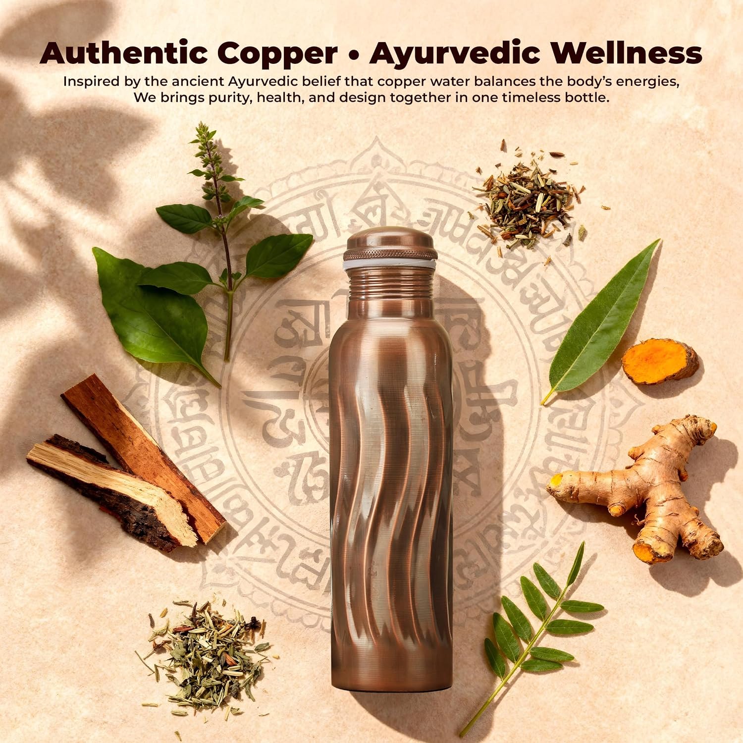 Antyczne miedziane butelki na  – Ayurvedic & Herbal Wellness Kits recenzja i cena