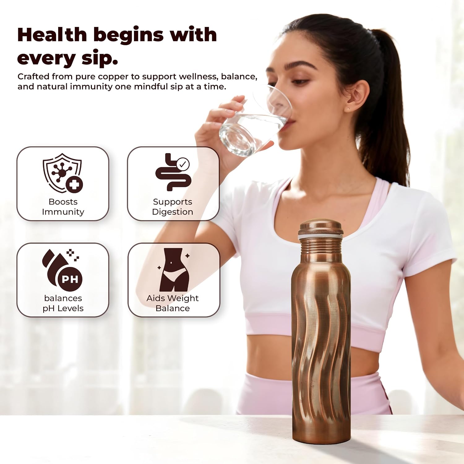 Antyczne miedziane butelki na  – Ayurvedic & Herbal Wellness Kits recenzja i cena